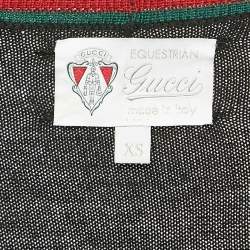 Gucci Black Equestrian Patch Knit Cardigan XS