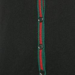 Gucci Black Equestrian Patch Knit Cardigan XS