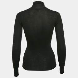 Pre Owned Gucci Black Rib Knit Turtle Neck Sweater S