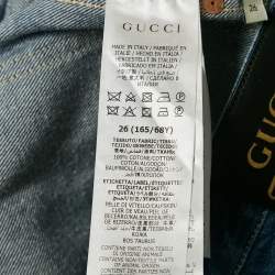 Gucci Blue Washed Denim Straight Leg  Jeans S Waist 26"