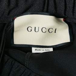 Pre Owned Gucci Black Side Stripe Trim Jersey Leggings XS