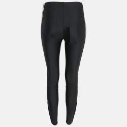 Pre Owned Gucci Black Side Stripe Trim Jersey Leggings XS