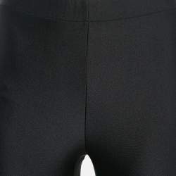 Pre Owned Gucci Black Side Stripe Trim Jersey Leggings XS