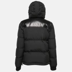 Pre Owned Gucci Black Nylon Hooded Equestrian Crest Down Jacket M