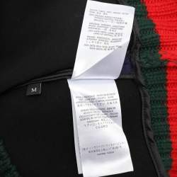 Pre Owned Gucci Navy Blue Knit Crystal Embroidered Dragonfly Patch Sweater M