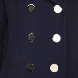 Gucci Navy Blue Wool Double Breasted Coat S