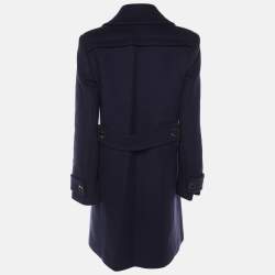 Gucci Navy Blue Wool Double Breasted Coat S