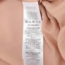 Pre Owned Gucci Pink GG Supreme Cotton Blend Belted Playsuit S