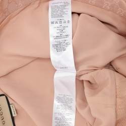 Pre Owned Gucci Pink GG Supreme Cotton Blend Belted Playsuit S