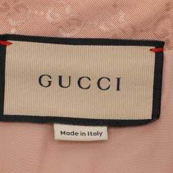 Pre Owned Gucci Pink GG Supreme Cotton Blend Belted Playsuit S