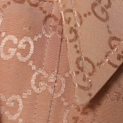 Pre Owned Gucci Pink GG Supreme Cotton Blend Belted Playsuit S