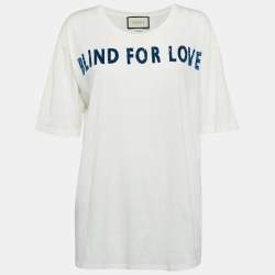 Gucci White Blind For Love Sequin Jersey Oversized T-Shirt M