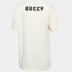Pre Owned Gucci Cream  Elton John Printed Jersey T-Shirt M