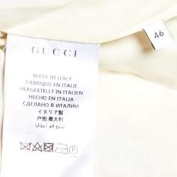 Gucci Cream GG Supreme Jacquard Tweed Coat L