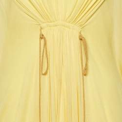 Gucci Yellow Jersey V-Neck Kaftan Dress S