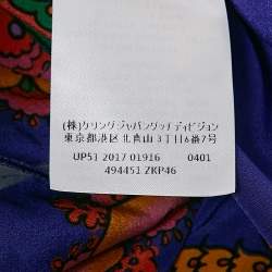 Gucci Purple Printed Silk Wide Leg Trousers M