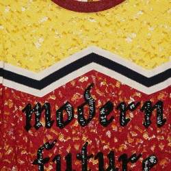 Gucci Yellow/Red Modern Future Sequin and Lace Crew Neck T-Shirt M