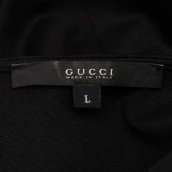 Gucci Black Jersey Belted Sleeveless Mini Dress L