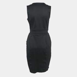 Gucci Black Jersey Belted Sleeveless Mini Dress L