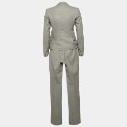 Gucci Grey Patterned Wool Single Breasted Suit Set S