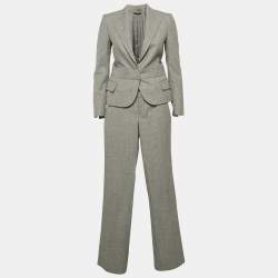 Gucci Grey Patterned Wool Single Breasted Suit Set S