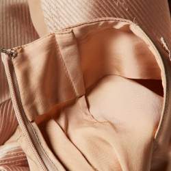 Pre Owned Gucci Nude Pink Silk Belt Detail Trousers M