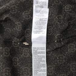 Gucci Black GG Lurex Knit Button Front Cardigan L