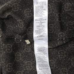 Gucci Black GG Lurex Knit Button Front Cardigan L