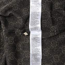 Gucci Black GG Lurex Knit Button Front Cardigan L