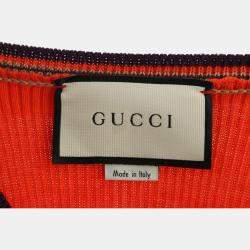 Pre Owned سترة غوتشي بلا أكمام صوف مربعات مقاس كبير