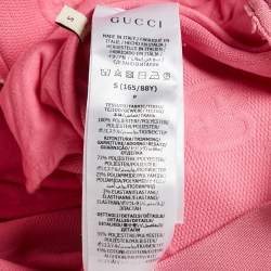 Pre Owned Gucci Pink  GG Jersey Jacquard Web Stripe Zip-Up Jacket S