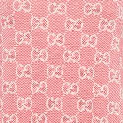 Pre Owned Gucci Pink GG Supreme Jacquard Knit Mini Dress S