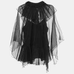 Pre Owned Gucci Black Knit Fabric Top M