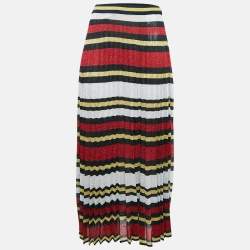 Gucci Multicolor Strip Lurex Knit Maxi Skirt M