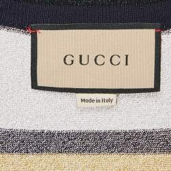 Gucci Multicolor Strip Lurex Knit Sleeveless Top S