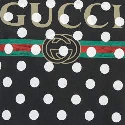 Gucci Black Vintage Logo and Polka-Dots Print Jersey T-Shirt XS