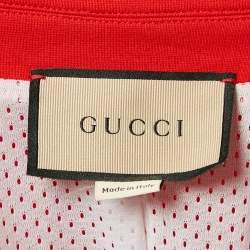 Gucci Red Round Interlocking Applique Jersey Skirt and Jacket Set L