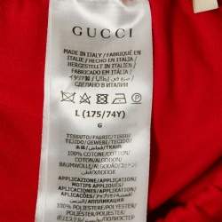 Gucci Red Round Interlocking Applique Jersey Skirt and Jacket Set L