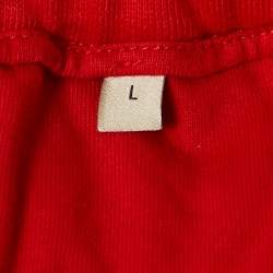 Gucci Red Round Interlocking Applique Jersey Skirt and Jacket Set L