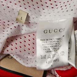 Gucci Red Round Interlocking Applique Jersey Skirt and Jacket Set L