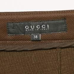 Pre Owned Gucci Brown Cotton Blend Gabardine Breeches Pants S