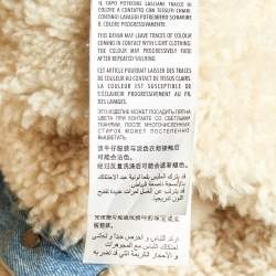 Pre Owned Gucci Blue Floral Appliqued Denim & Shearling Jacket M