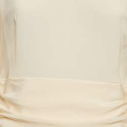 Pre Owned Gucci Yellow Silk Ruched Detail Mini Dress M