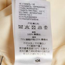 Pre Owned Gucci Yellow Silk Ruched Detail Mini Dress M