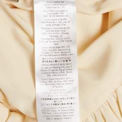 Pre Owned Gucci Yellow Silk Ruched Detail Mini Dress M