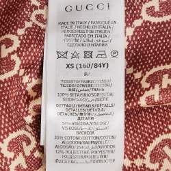Gucci Red GG Supreme Silk Zip-Up Jacket XS