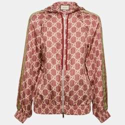 Gucci Red GG Supreme Silk Zip-Up Jacket XS