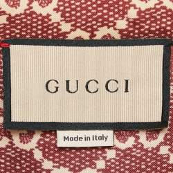 Gucci Red GG Supreme Silk Zip-Up Jacket XS