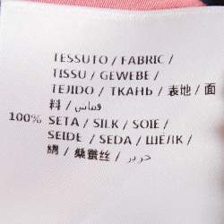 Pre Owned Gucci Pink Geometric Print Silk Pleated Flare Hem Trousers S