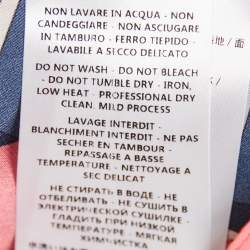 Pre Owned Gucci Pink Geometric Print Silk Pleated Flare Hem Trousers S